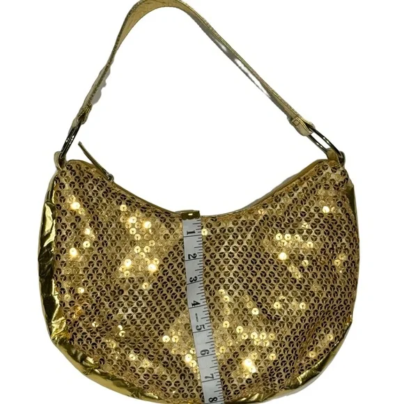 Y2K Gold Sequin Hobo Bag - Picture 4 of 9